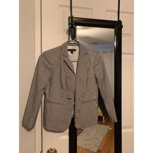 Blue and white striped blazer